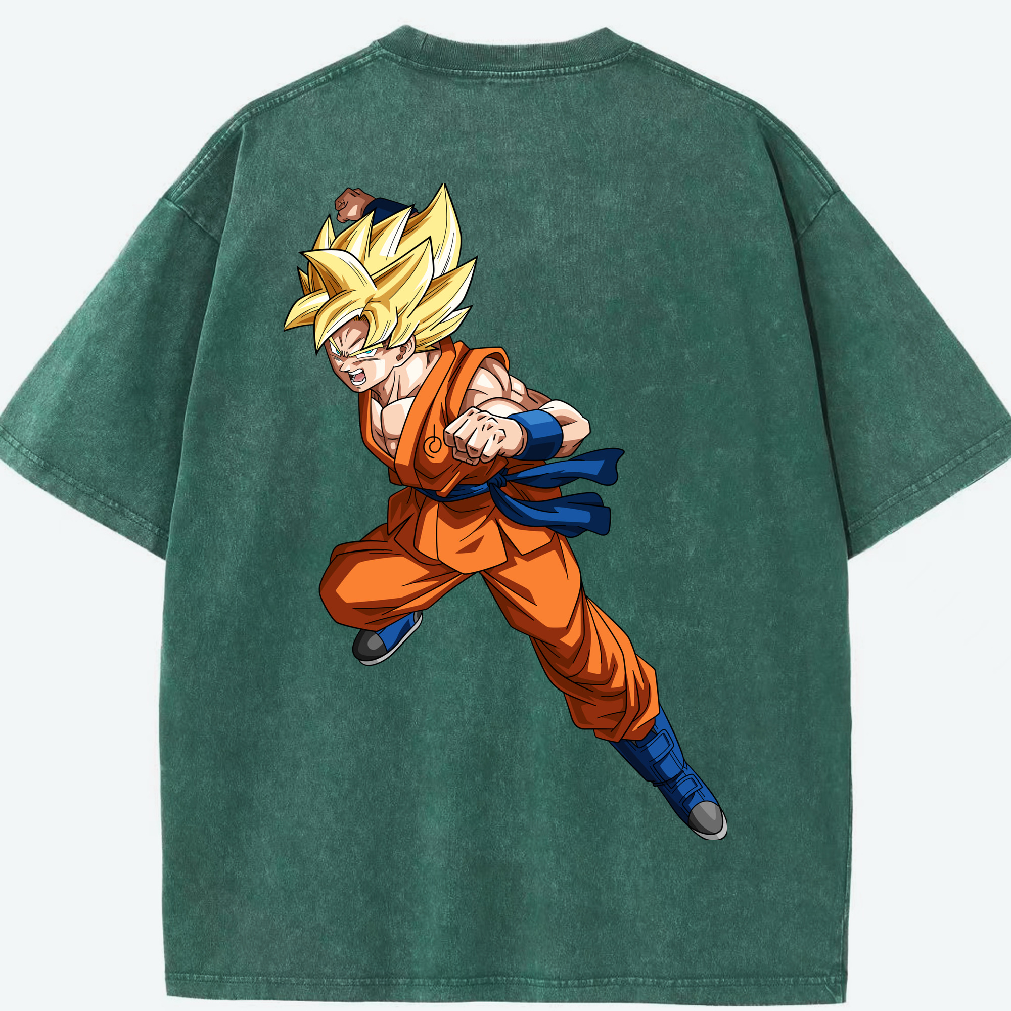 （画像用） ドラゴンボール 孫悟空（そん ごくう）Son Goku カカロット DRAGON BALL Kakarotto 綿100% ヴィンテージ風 半袖Tシャツ（背面プリント）